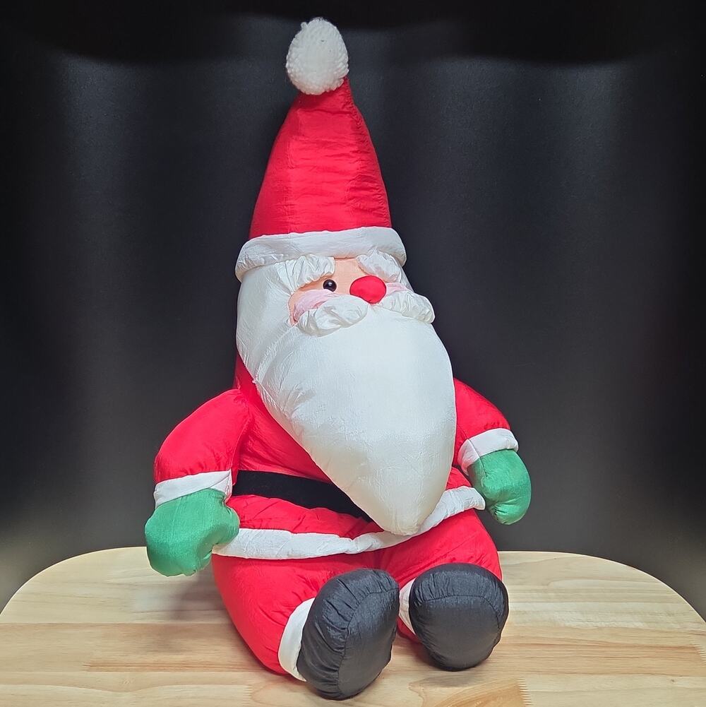 Anco Santa Claus Plush 19in Puffy Nylon Vintage 1992 Stuffed Toy Christmas